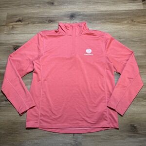 Jim Nantz Vineyard Vines Mens SMALL Salmon 1/4 Zip Pullover Pebble Beach Ca Logo